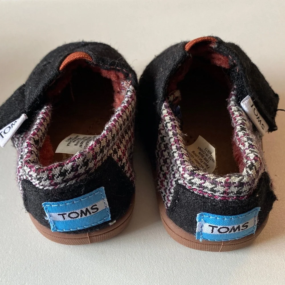 TOMS Bundle of black slip ons and gray booties. Size 2. Like new.